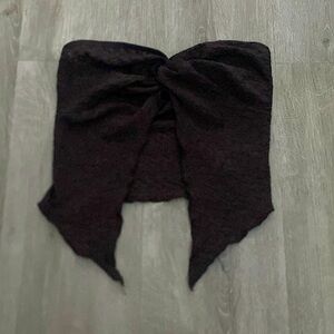 Chocolate Brown twist split hem tube